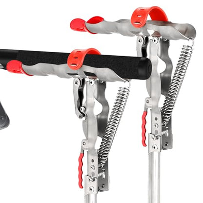 Automatic Spring Fishing Rod Holder, 2Pcs Stainless Steel Fishing Rod Stand, Adjustable Fishing Rod Holder with Single Spring for Loaded Tip-up Action for Ground Support Brackets, Fixed Bracket