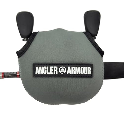 Angler Armour Baitcast Reel Cover | Baitcaster Sleeve | Fishing Reel Pouch | Low Profile Baitcasting Reel Protector | Neoprene Reel Case | 50 100 200 Series Baitcast Covers - color: Titanium Gray