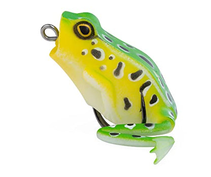 Lunkerhunt Frog Fishing Lure for Bass Fishing | Popping Frog Lure 1/4 oz | Topwater Fishing Bait with Weedless Hooks, Hollow Body, Trout Pike Lures - color: Leopard, size: 1.75 inch