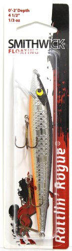 Smithwick Lures Floating Rattlin' Rogue Fishing Lure - color: Chrome/Black Back/Orange Belly