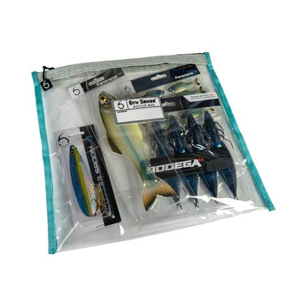 6th Sense BaitZip Pro Bags – Durable Clear Tackle Organizers with Gusseted Bottom & YKK Zippers (Sea Foam, 15"x13") - color: Sea Foam, size: 15"x13"