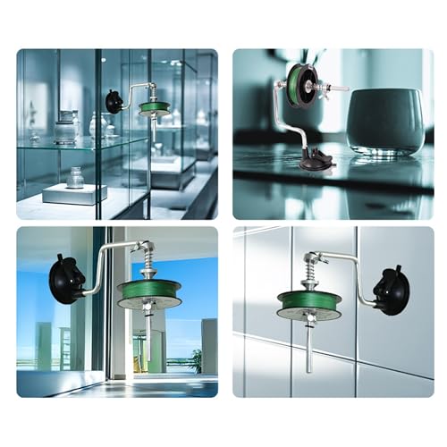 Fishing Line Spooler – Portable Table Mounted Reel Spooler for Spinning & Baitcasting Reels – Adjustable to Fit Multiple Size Spools-Fishing Line Remover Gifts for Men (Clips and Suction Cups)