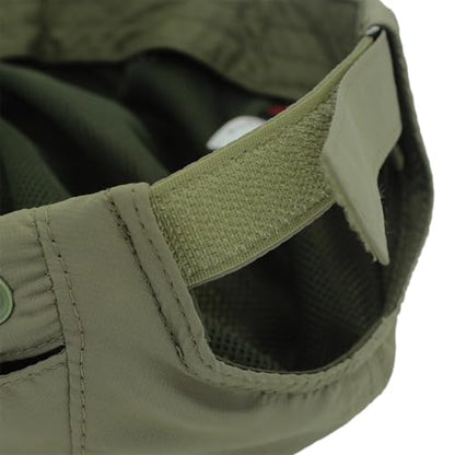 Connectyle Men's Sun Hat with Detachable Neck Flap Adjustable Outdoor UPF 50+ Baseball Sun Cap for Fishing Hiking Golfing - color: Army Green