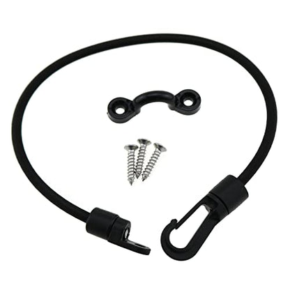 2pcs 12 Inches Elastic Rope Bungee Cord Rod Strap Holder Deck Mount Connector Mount Rod Strap for Kayak