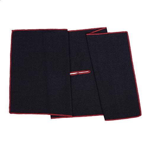 Mile High Life | Pro Tour Caddy Towel | 17" x 40" with 8" Center Slit | Premium Microfiber Waffle Texture - color: Black Red, size: 17" x 40"