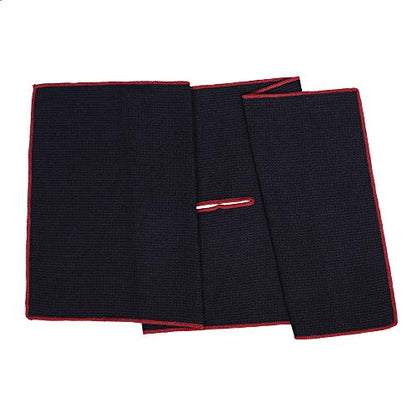 Mile High Life | Pro Tour Caddy Towel | 17" x 40" with 8" Center Slit | Premium Microfiber Waffle Texture - color: Black Red, size: 16" x 30"
