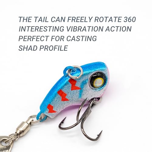 Stonefish 3PCS Spinner Baits Fishing Lure Kit, Trout Lures with Sharp Treble Hooks, Vibrating Swimming Bait for Bass Walleye Pike Freshwater Fishing - color: A-7g