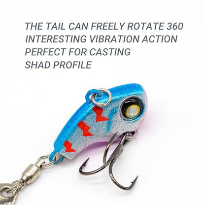 Stonefish 3PCS Spinner Baits Fishing Lure Kit, Trout Lures with Sharp Treble Hooks, Vibrating Swimming Bait for Bass Walleye Pike Freshwater Fishing - color: A-7g