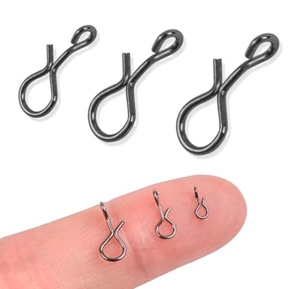 150pcs Fly Fishing Snaps Stainless Steel Quick Change Lure Clips Fast Snaps | No Knot Snap Lure Connector for Flies Jigs Lures Hooks, Micro Fly Swivels Snaps for Fly Fishing Trout Fishing 3 Sizes