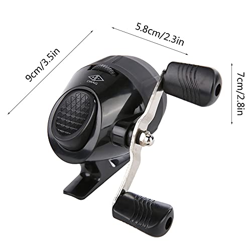 High Strength Spincast Fishing Reel,Easy to Use Push Button Casting Design,Instant Anti Reverse Clutch,Slingshot Outdoor Shooting Harpoon Dart Reel for Fishing Lovers,Beginners - color: Black