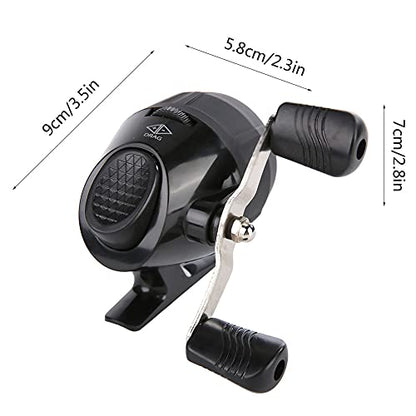 High Strength Spincast Fishing Reel,Easy to Use Push Button Casting Design,Instant Anti Reverse Clutch,Slingshot Outdoor Shooting Harpoon Dart Reel for Fishing Lovers,Beginners - color: Black