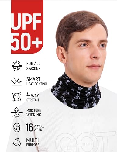 UPF 50+ Fishing Neck Gaiter - UV Face Mask Sun Protection for Men Women | Moisture-Wicking, Quick-Drying, Built-in SPF, UVA/UVB Blocking, Hunting Camo Design, Versatile Headwear - color: Black American Flag