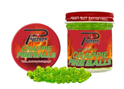 PAUTZKE'S Crappie Fire Balls - Striking Color & Prolonged Scent Release, Infused with Genuine Salmon Egg Juice - color: Chartreuse Garlic - 3 Pack