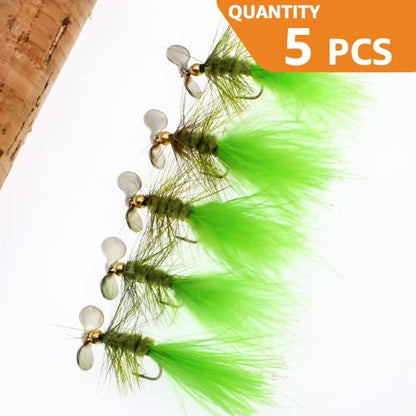 Fly Fishing Poppers Fly Fishing Dry Flies Topwater Fishing Lures Bass Popper Flies Bugs Lures Panfish Bait Fly Trout Bobber Flies Kit for Bass Trout Panfish Bluegill Salmon - color: C: 5pcs Hand Tied Fly Fishing Flies