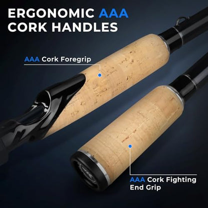 KastKing Megatron Titanium Telescopic Casting & Spinning Fishing Rods, IM7 Graphite Travel Rod with Titanium Solid Tip, Power Transition System, for Freshwater and Inshore Fishing - size: 7'0''- MH- Fast, style: Spin