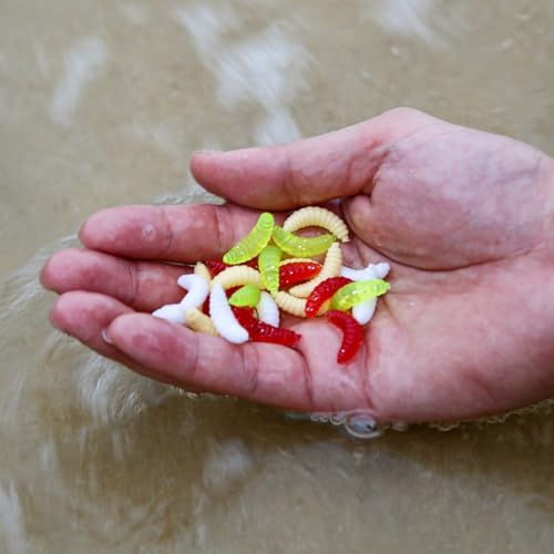 100pcs Fresh Water Fishing Bait, Soft Plastic Worms Lures, Bass Fishing Worms Lures Soft Baits