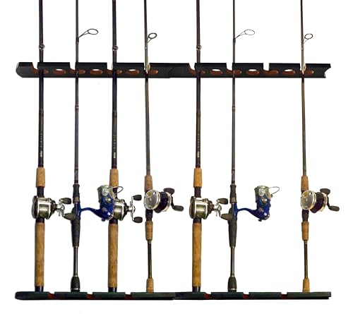 Old Cedar Outfitters Modular Fishing Rod Rack Carbon Mesh Finish Seven Rod and Reel Combo Capacity - color: Carbon Mesh