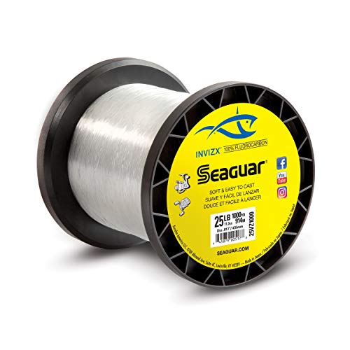 Seaguar InvizX Multi-Species Fishing Line for Casting, Live Bait, Freshwater, 100% Fluorocarbon, Clear, Multiple Sizes - size: 15lbs/1000yds