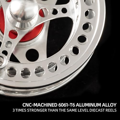 EX-ALC Fly Reel 3/4 5/6 7/8 9/10WT CNC Machined Large Arbor Aluminum Fly Fishing Reels Silver/Gunsmoke Fly Reels - color: Silver, size: 5/6WT Fly Reel