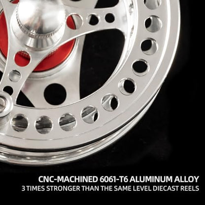 EX-ALC Fly Reel 3/4 5/6 7/8 9/10WT CNC Machined Large Arbor Aluminum Fly Fishing Reels Silver/Gunsmoke Fly Reels - color: Silver, size: 5/6WT Fly Reel