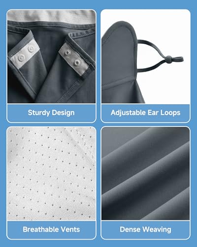 Stelle UV Protection Face Cover Breathable Cooling Neck Coverage Gaiter Scarf Summer Outdoor Activities - color: Grey
