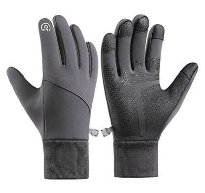 SUJAYU Winter Gloves Men & Women, Touch Screen Gloves Running Gloves Cycling Gloves Driving Gloves, Warm Gloves Waterproof Gloves - color: Grey, size: Small