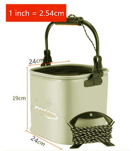 Toasis Live Fishing Bait Bucket 11L 2.9Gal EVA Fish Bucket - color: Olive