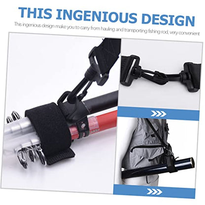 HANABASS Adjustable Rod Strap Fishing Pole Strap Holder Carrying Band for Men Teens