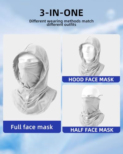 Cooling Breathable Balaclava Mask Sun UV Protection Sun Face Shield for Men Women Fishing Cycling Motorcycle Skiing Hiking - color: Light Gray