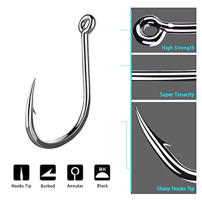 AMHDV 200pcs/pack Circle Fishing Hooks Super Strong Octopus Barb Fishing Hook for Freshwater Saltwater - size: 200pcs-10#