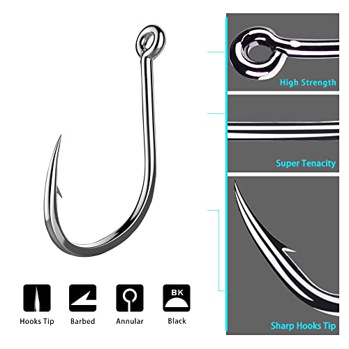 AMHDV 200pcs/pack Circle Fishing Hooks Super Strong Octopus Barb Fishing Hook for Freshwater Saltwater - size: 200pcs-2#