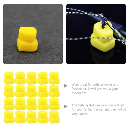 Tofficu 100pcs Artificial Fishing Baits Corn Grain Lures Simulation Soft Lures Floating Beads for Carp and Trout Freshwater Saltwater Fishing Equipment