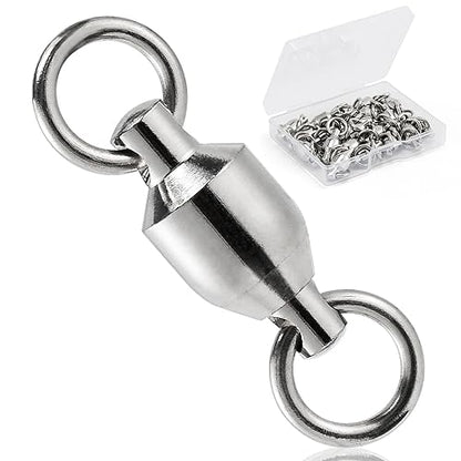 Dr.Fish 20 Pack Fishing Swivels, Ball Bearing Swivels Fishing Tackles, Copper Stainless Steel Solid Rings High Strength Barrel Swivels Saltwater Fishing Swivels - size: #10-507LB-20 Pack