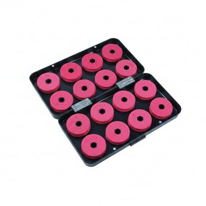Red PP Plastic Fishing Line Spool Organizer Box for Tackle Storage - Keeps Braided, Fluoro & Mono Spools Secure (1 Pack) - size: 7.87 x 4.33 x 1.38 in