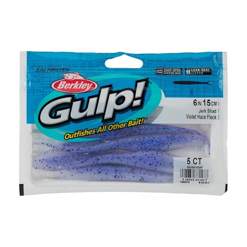 Berkley Gulp! Saltwater Jerk Shad Fishing Soft Bait - color: Violet Haze Fleck, size: 6"