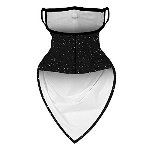 YAYOUREL Neck Gaiter Face Mask Bandanas for Men Women UV Face Scarf Cover Ear Loop Hole Facemask for Fishing Running Cycling - color: Black