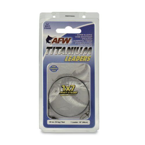 AFW Titanium Surfstrand, Bare 1x7 Fishing Leaders - style: 18 In, 30 Lb /.017 in
