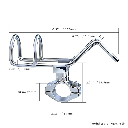 YANYUCB Fishing Rod Holders,316 Stainless Steel Adjustable Boat Rod Holders, 360°Rotatable Rail Mount Rod Holder,Fits 1",1-1/4" Rail,Heavy-Duty Rod Holder for Fishing Boats, Yachts(2-Pack)