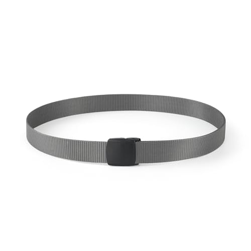 Mile High Life | Nylon Web Belt | Outdoor Military Belt | TSA Safe Buckle Plastic/Metal - color: Dark Gray