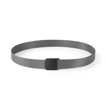 Mile High Life | Nylon Web Belt | Outdoor Military Belt | TSA Safe Buckle Plastic/Metal - color: Dark Gray