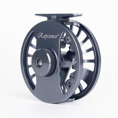 Raprance Fly Fishing Reel - CNC Aluminum Alloy, Ultra-Light, Instant Spool Change Side Button, for Freshwater/Saltwater (Matte Gunmetal Gray) - size: 5/6wt