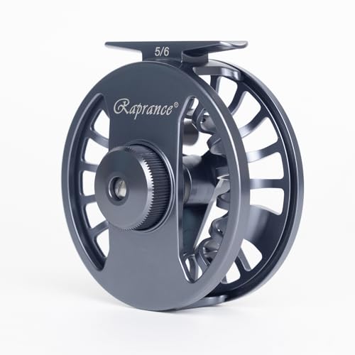 Raprance Fly Fishing Reel - CNC Aluminum Alloy, Ultra-Light, Instant Spool Change Side Button, for Freshwater/Saltwater (Matte Gunmetal Gray) - size: 5/6wt
