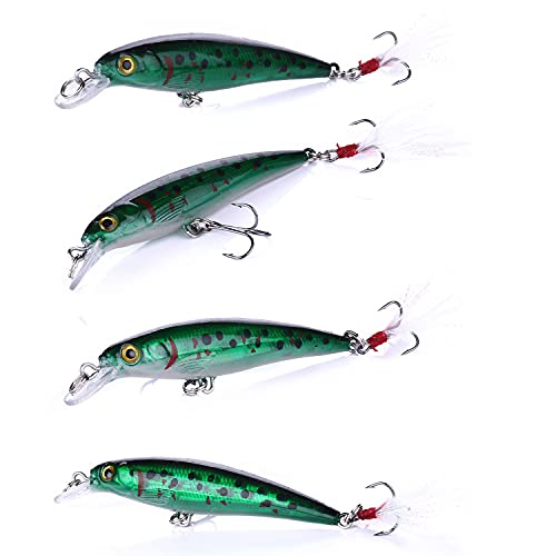 Jerk Baits for Bass Fishing, Jerkbait Fishing Lures, Minnow Lures Jerk Bait for Freshwater/Saltwater Fishing Lures for Trout Pike, 5pcs/10pcs with Box - color: A:3.54in/0.28oz/10pcs