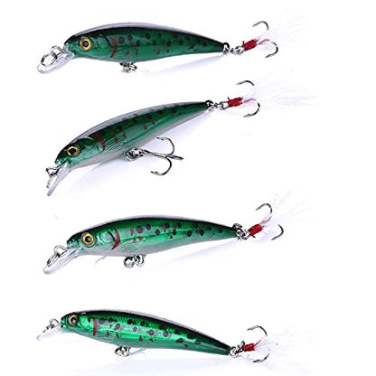 Jerk Baits for Bass Fishing, Jerkbait Fishing Lures, Minnow Lures Jerk Bait for Freshwater/Saltwater Fishing Lures for Trout Pike, 5pcs/10pcs with Box - color: A:3.54in/0.28oz/10pcs