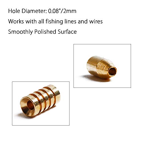 Dr.Fish Brass Lure Bodies for Spinner Making, Lure Making Supplies Parts Acessories for in-line Spinnerbaits Freshwater Fishing Lure Weights - color: 30pcs Bullet Shape/0.2*0.5"