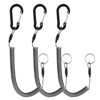 Dimeho Retractable Safety Coiled Lanyard Heavy Duty Fishing Lanyard Fishing Rod Tether Accessories - size: 2 m