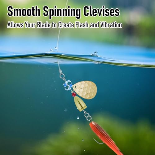 Dr.Fish 100 Pack Fishing Spinner Clevises Easy Spin Brass Clevises Spoon Spinnerbait Lure Making Supplies Spinner Parts Accessoires Freshwater - color: Brass, size: #2(1/5")