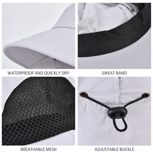 Sun Hat for Men Women with Neck Flap,UPF 50+ UV Protective Hiking Fishing Hats,Wide Brim Sun Hat for Women&Men - color: 1pack-greensleeves