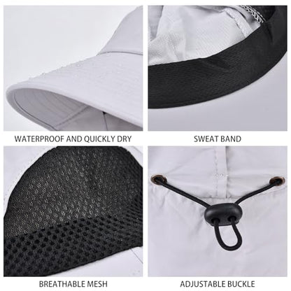 Sun Hat for Men Women with Neck Flap,UPF 50+ UV Protective Hiking Fishing Hats,Wide Brim Sun Hat for Women&Men - color: 1pack-greensleeves