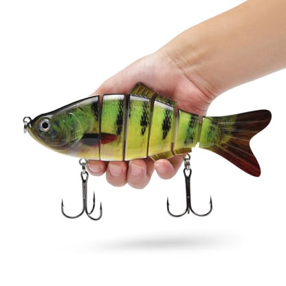 Large Multi Jointed Fishing Lures Bait,Big Giant Fishing Bass Lures,Crankbaits Swimbaits with Treble Hook - color: A7-7.87",4oz
